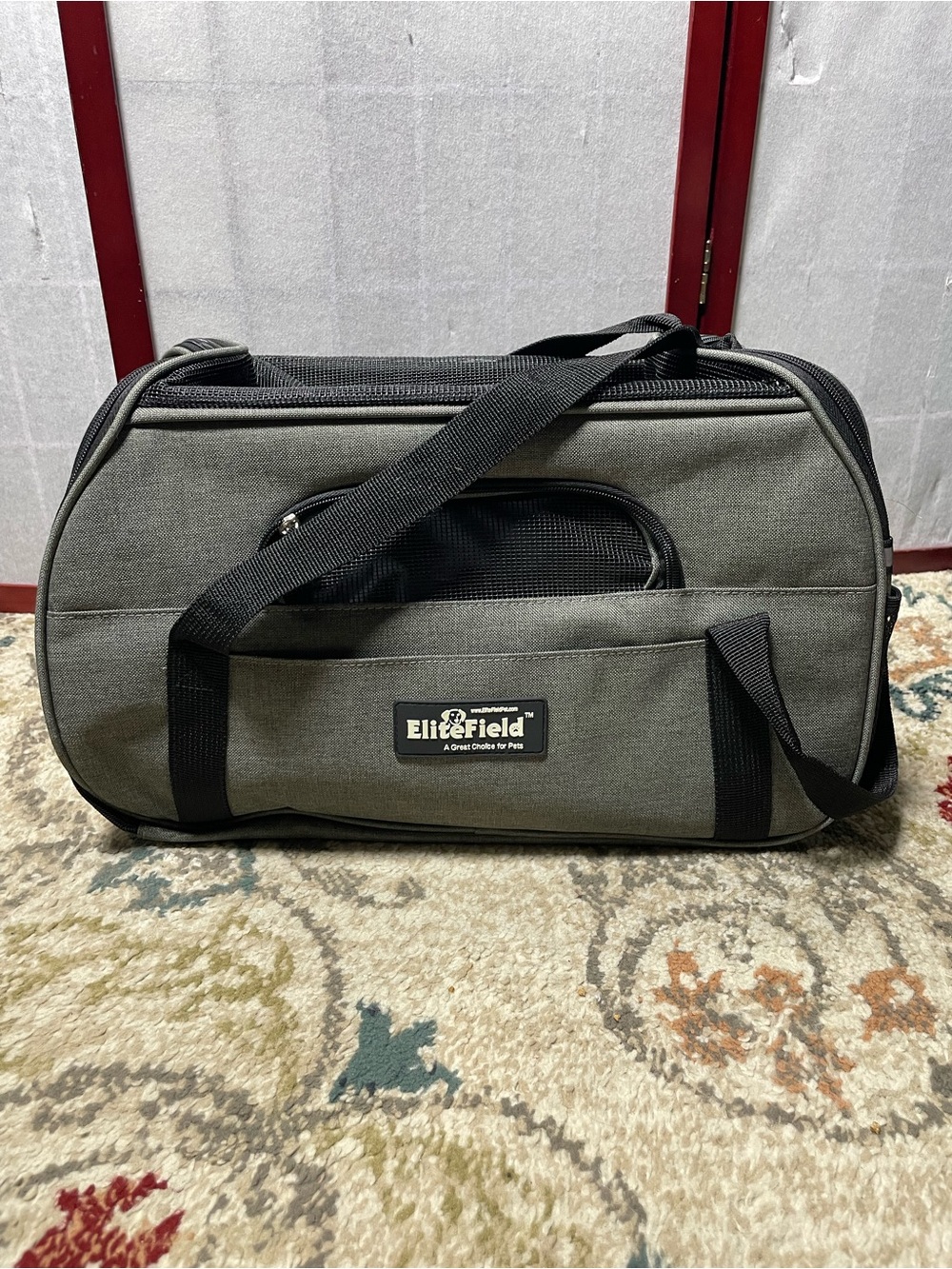 EliteField Gray & Black Soft Fabric Pet Carrier for Cats & Small Dogs